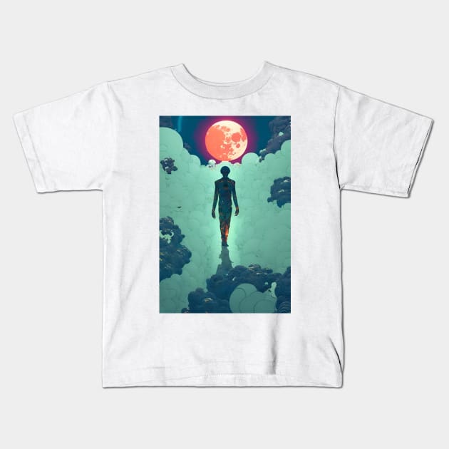 Moonwalker Kids T-Shirt by EsoteraArt